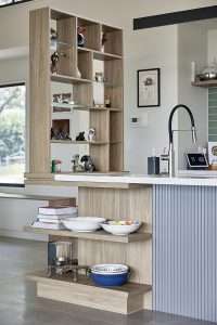 Simple kitchen with custom shelving