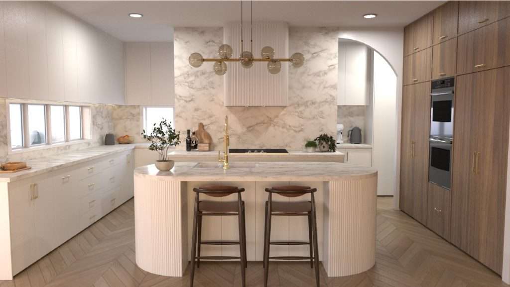 kitchen-render Modern kitchen render designed by Buildrite Joinery Sydney